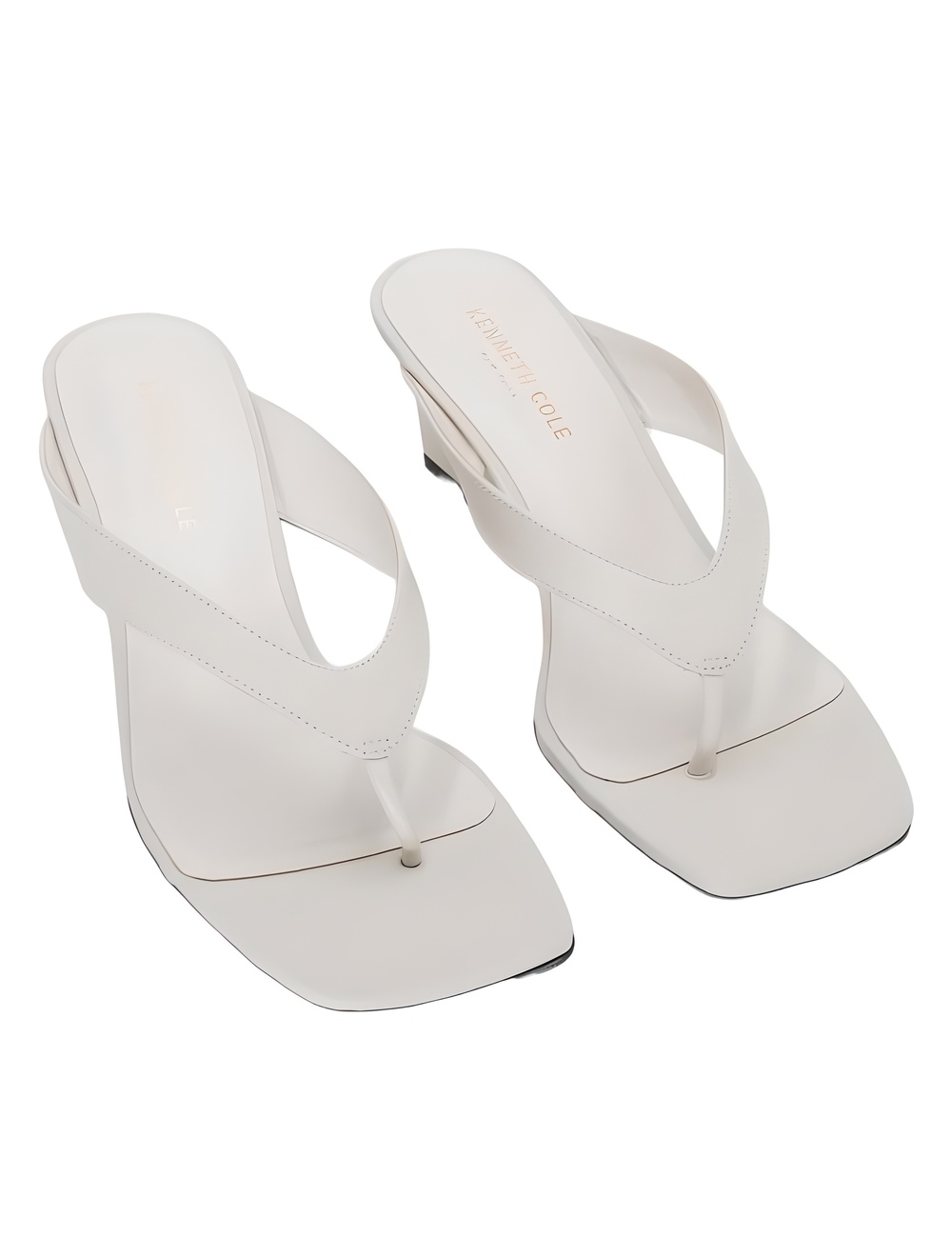 Kenneth Cole New York Susannah Tan Ecru Leather Wedge Sandals Size 9M